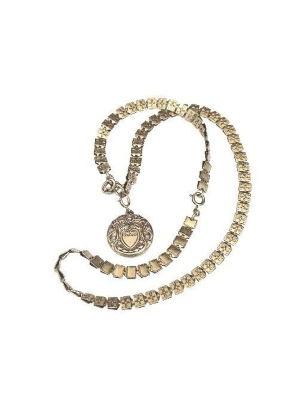 CAbi Gold Tone Chain w Locket Pendant Necklace